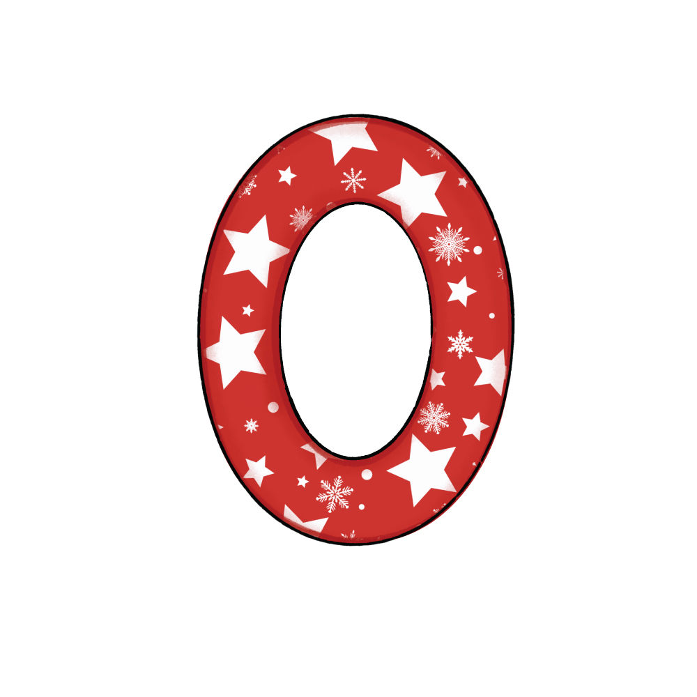 Lettera O Effetto Red Star