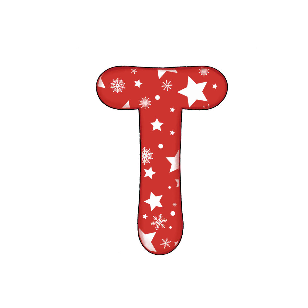 Lettera T Effetto Red Star