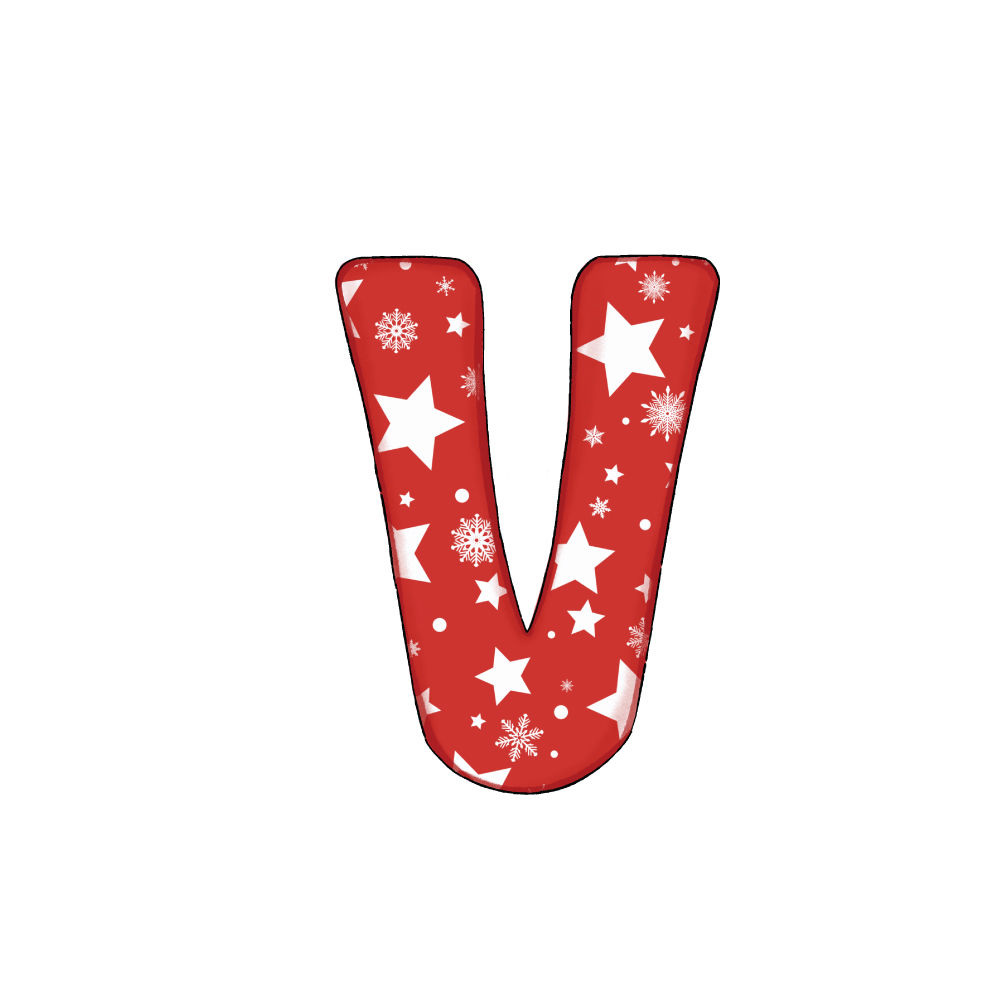 Lettera V Effetto Red Star