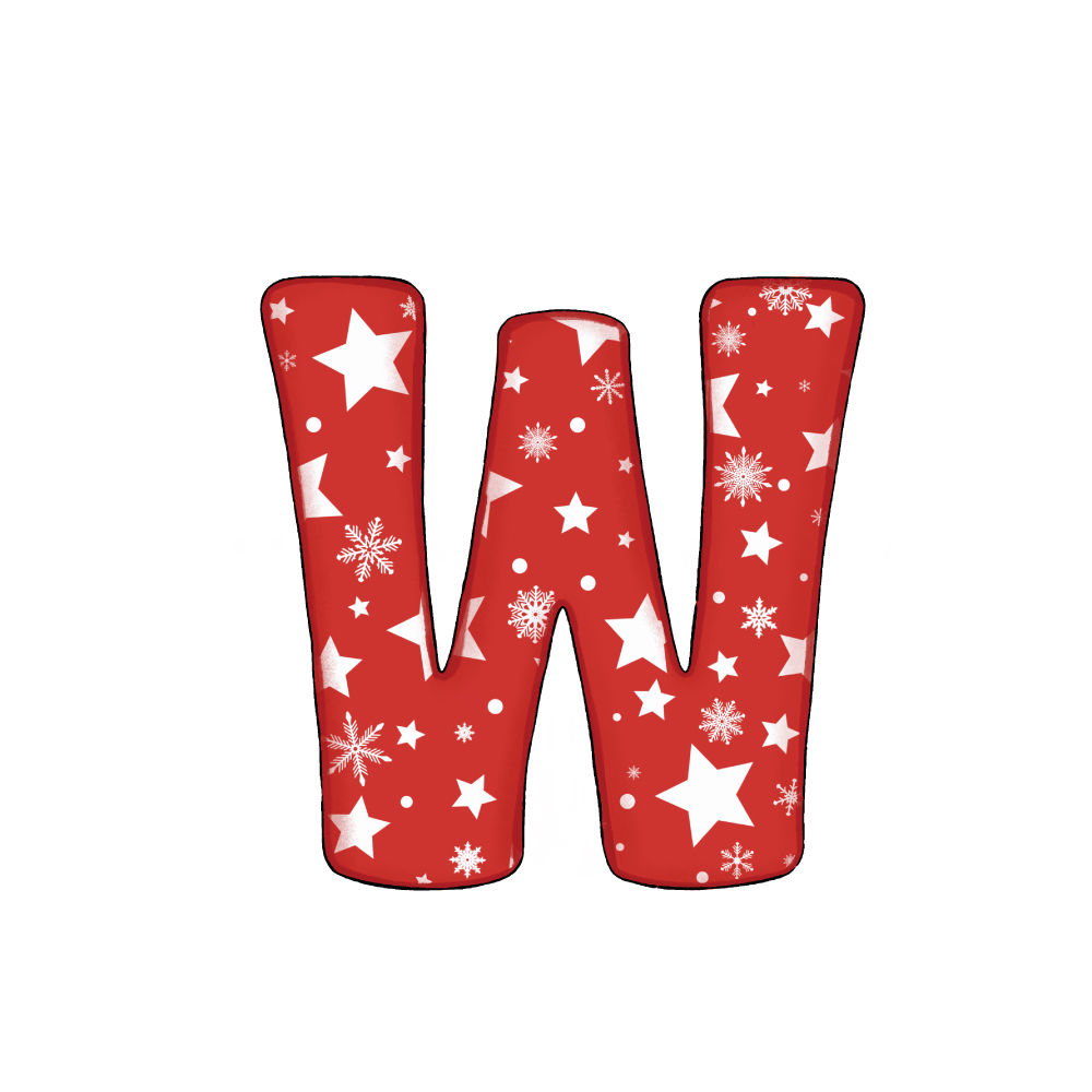 Lettera W Effetto Red Star