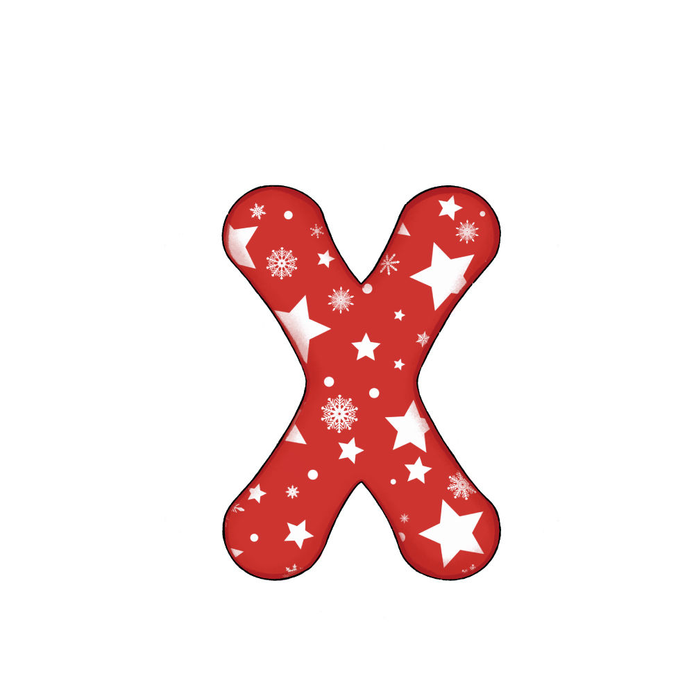 Lettera X Effetto Red Star