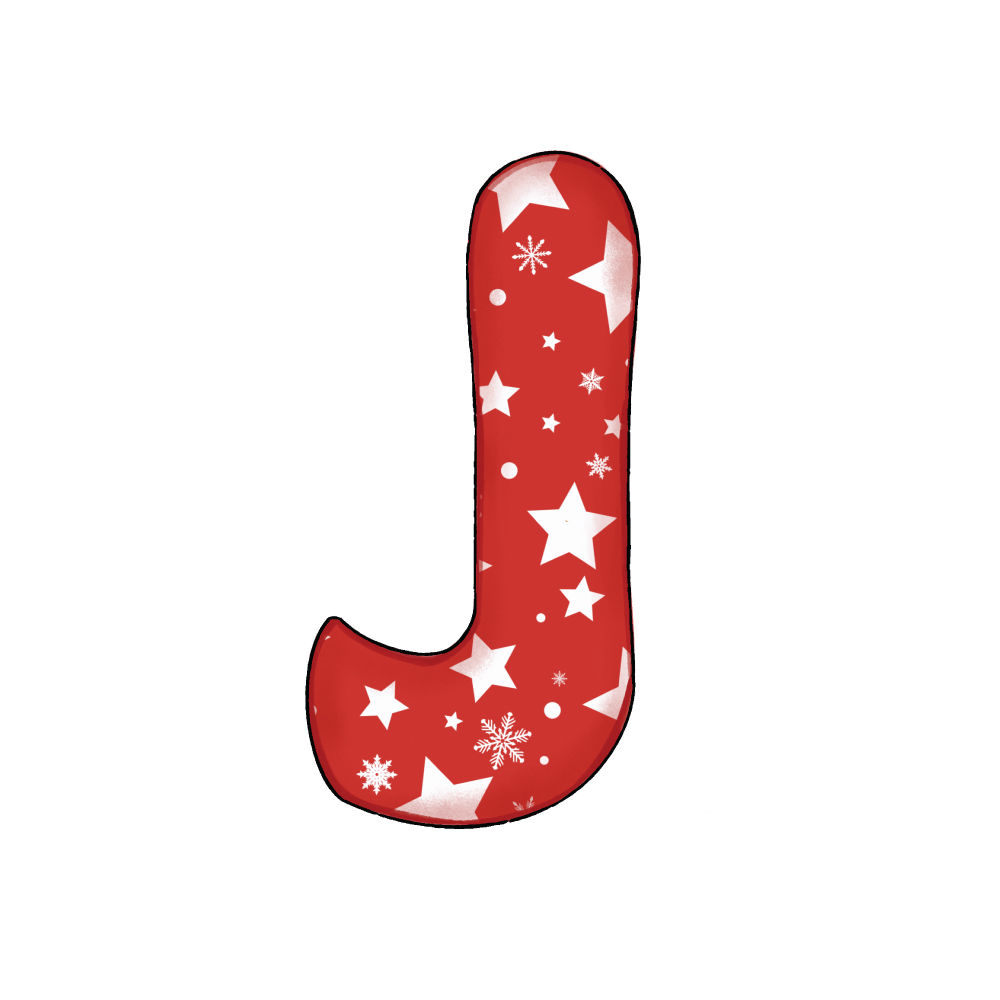Lettera J Effetto Red Star