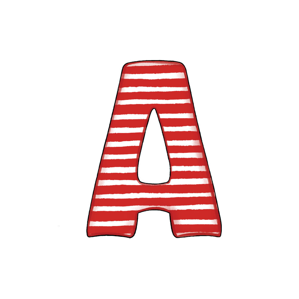 Lettera A Effetto Red Stripe