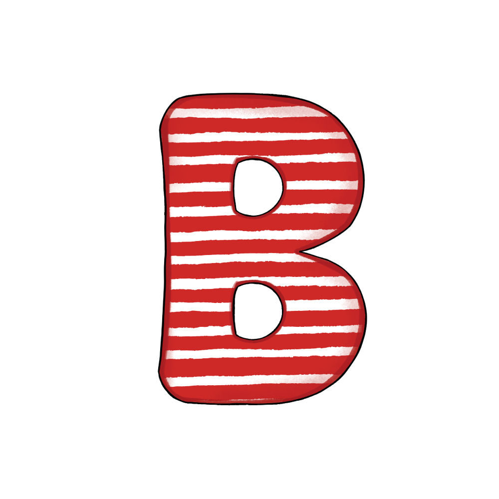 Lettera B Effetto Red Stripe