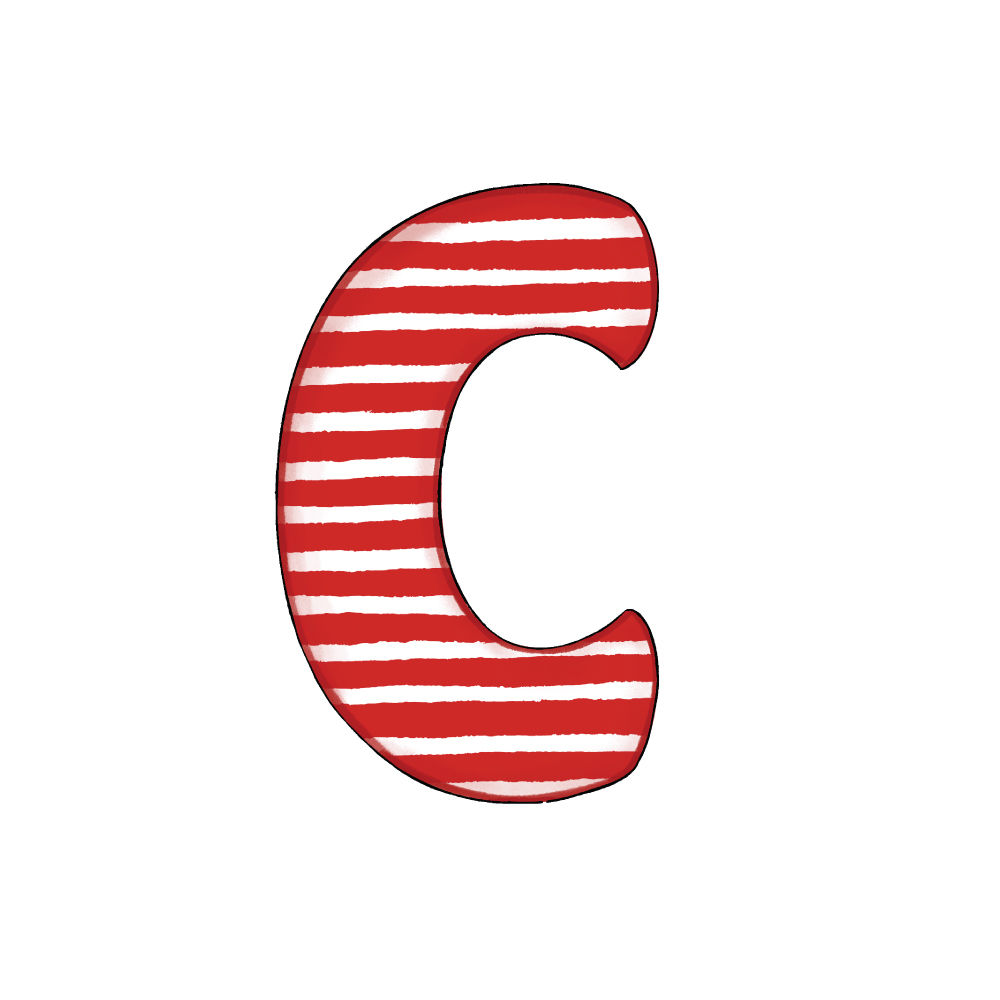 Lettera C Effetto Red Stripe