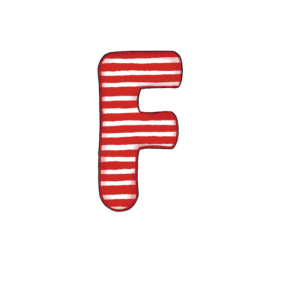 Lettera F Effetto Red Stripe
