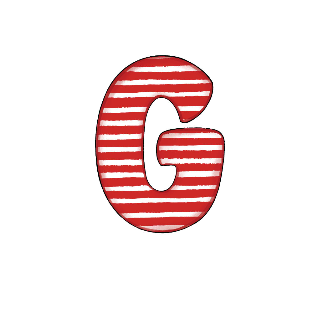 Lettera G Effetto Red Stripe