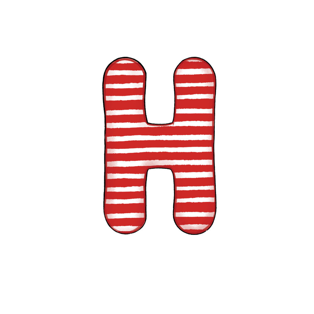 Lettera H Effetto Red Stripe