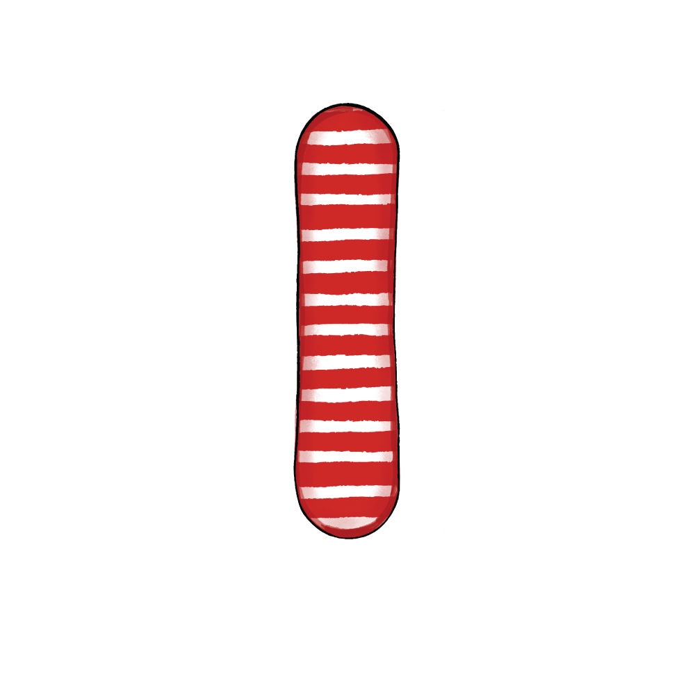 Lettera I Effetto Red Stripe