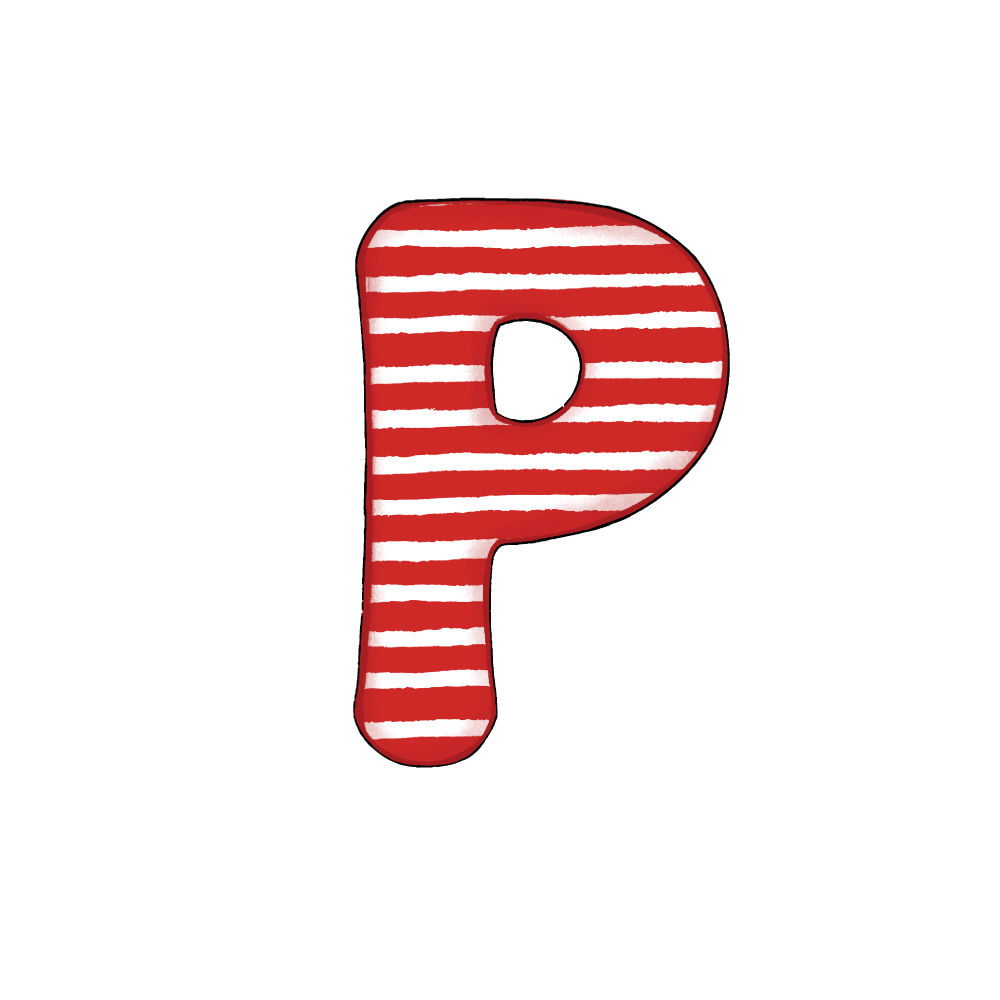 Lettera P Effetto Red Stripe