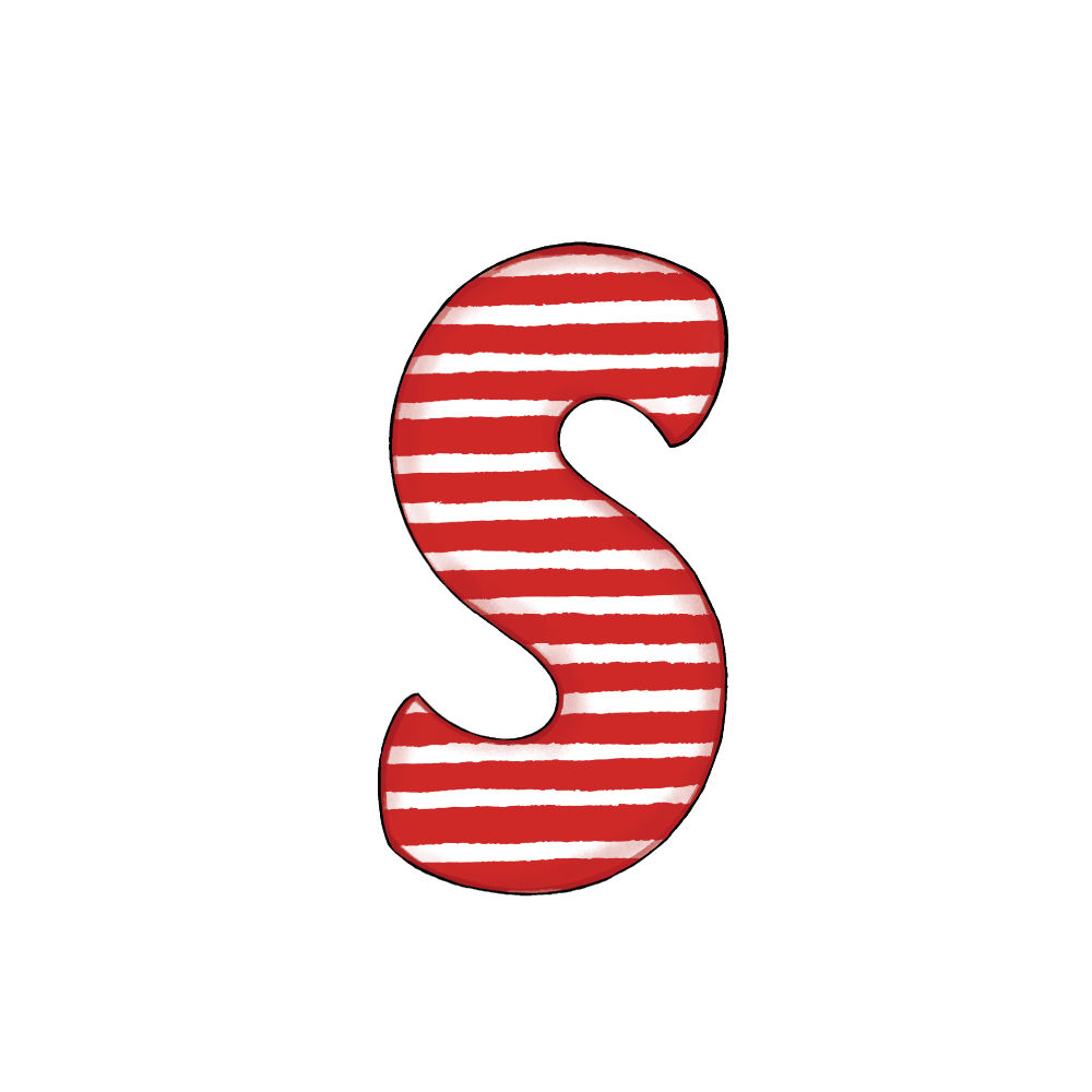 Lettera S Effetto Red Stripe