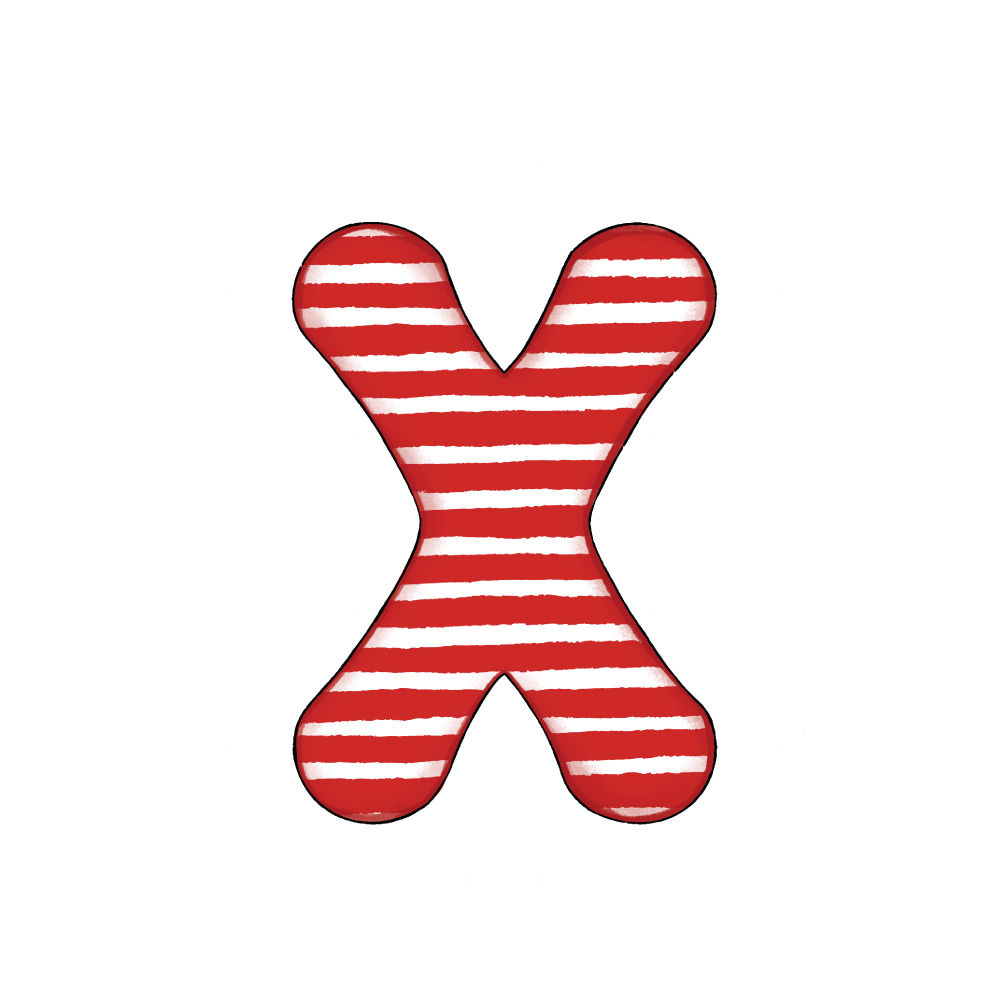 Lettera X Effetto Red Stripe