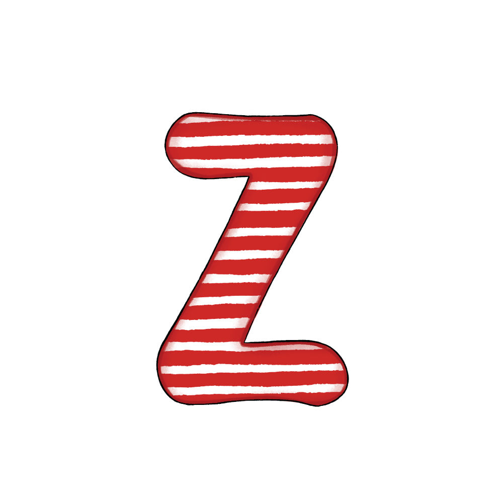 Lettera Z Effetto Red Stripe
