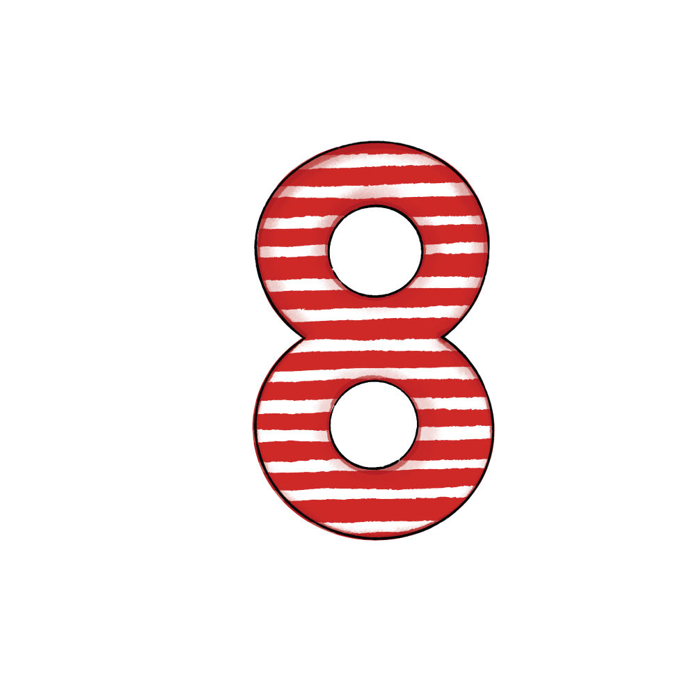 Numero 8 Effetto Red Stripe