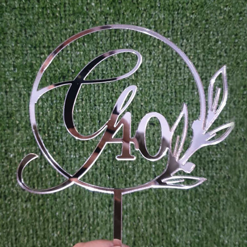 Cake Topper in Plexiglass con Iniziale e Numero Età