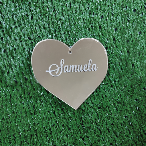 Cuore in Plexiglass con incisione Personalizzata Embossing
