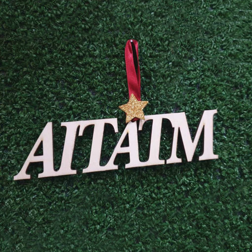 Decorazione Natalizia in Legno con scritta "Aitatm"
