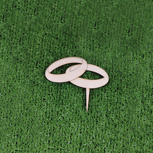Cake Topper in Legno a Forma di Fedi