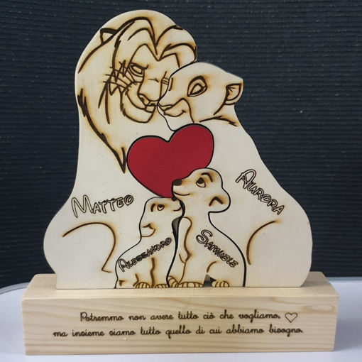 Puzzle Famiglia Leoni in Legno Personalizzati