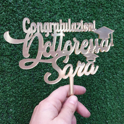 Cake Topper "Congratulazioni Dottoressa" in Plexiglass