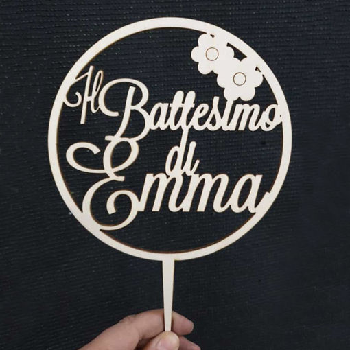 Cake Topper in Legno "Il Battesimo di..."
