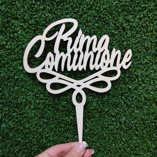 Cake Topper in Legno “Prima Comunione”