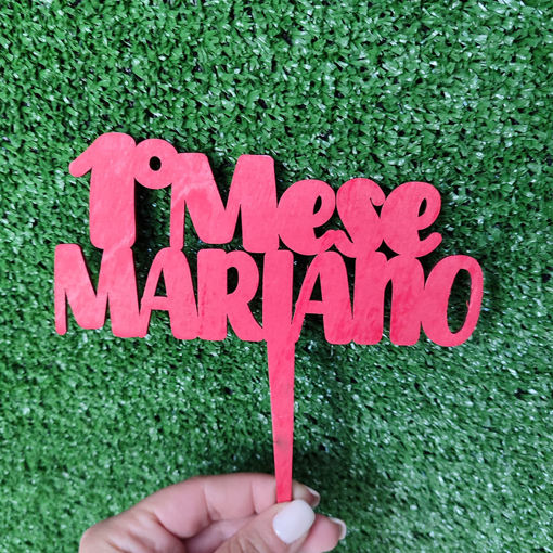 Cake Topper in Legno "Primo Mese" personalizzato