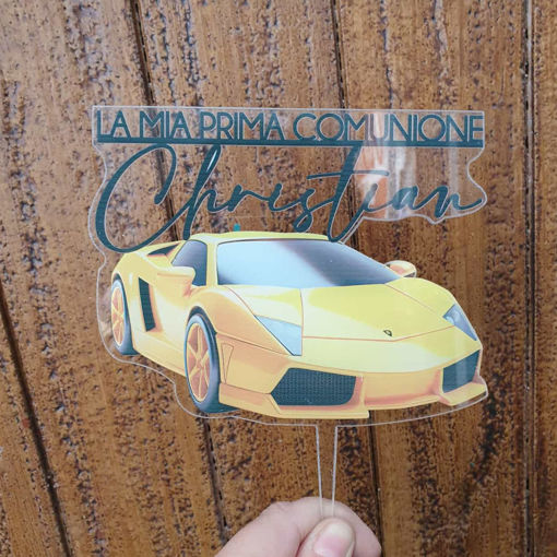 Cake Topper in Plexiglass Trasparente Personalizzato