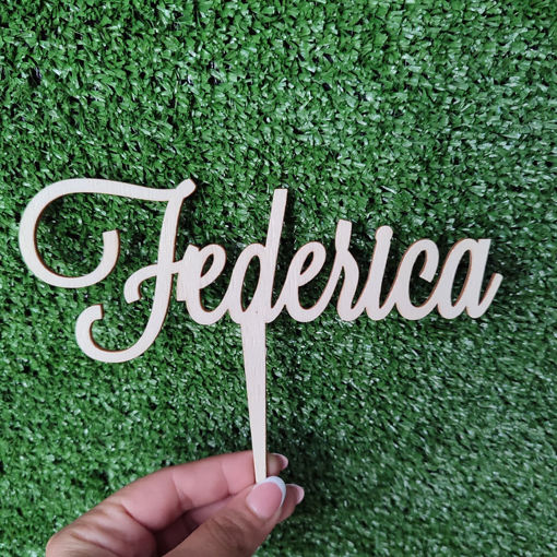 Cake Topper personalizzato con nome in corsivo