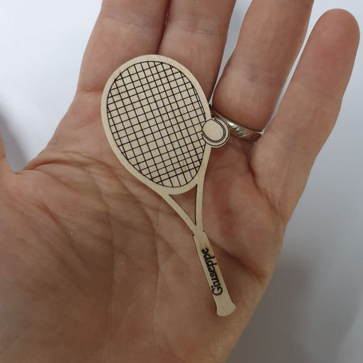 Segnaposto in Legno Personalizzati a forma di racchetta da tennis