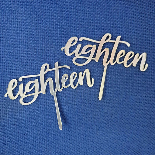 Cake Topper in Plexiglass Eighteen