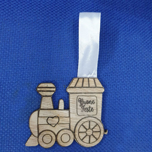 Decorazione Natalizia in Legno a forma di trenino
