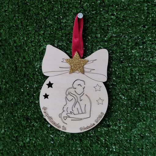Pallina di Natale in Legno per attesa con incisione personalizzata