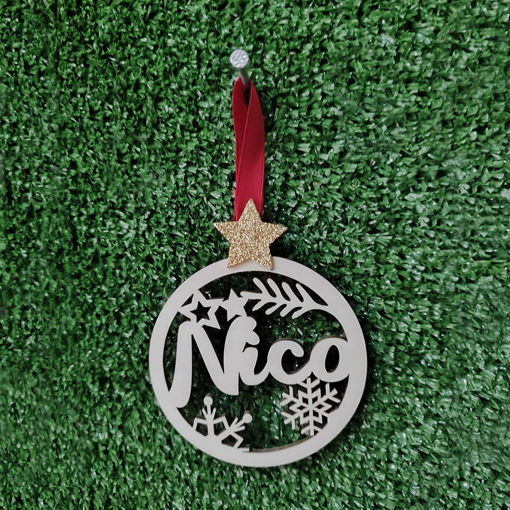 Pallina di Natale in Legno con Nome Personalizzato