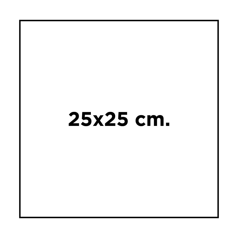 25x25 cm. 