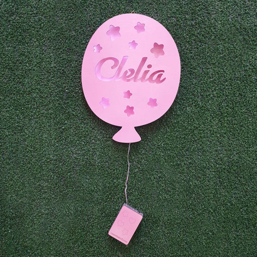 Dietroporta in Legno a forma di palloncino con nome personalizzato