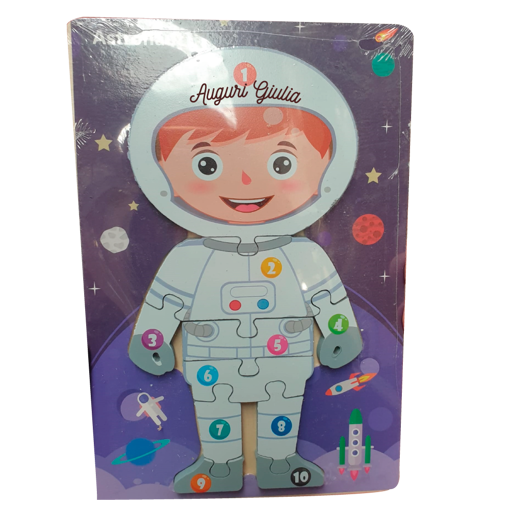 Puzzle con Numeri con Astronauta - Gioco Didattico